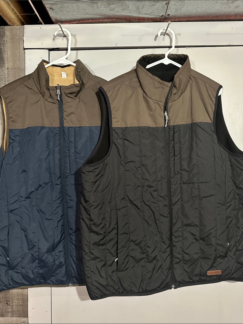 Free Country Men's Quilted Vest in Black, Navy & Brown